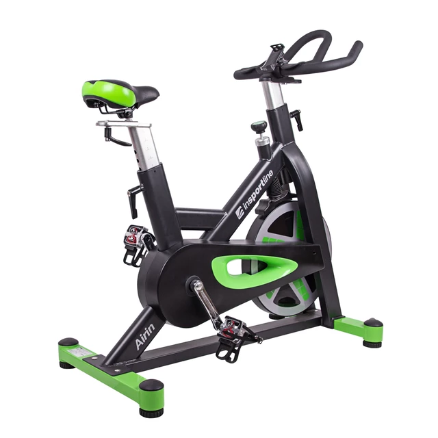 Fitness kerékpár inSPORTline Airin - fekete-ezüst - fekete-zöld
