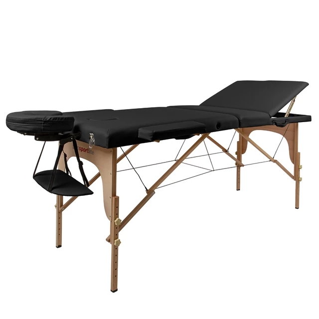 Massage Table inSPORTline Japane 3-Piece Wooden - Cream Yellow - Black