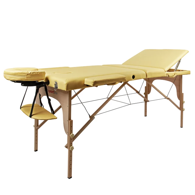 Fa masszázs asztal inSPORTline Japane - 3 részes - krémsárga - arany