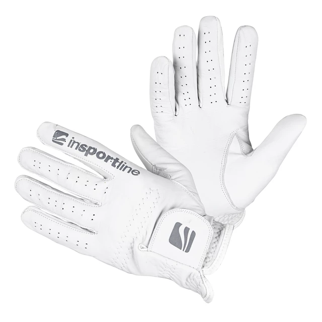 Pánske kožené rukavice inSPORTline Elmgreen - krémovo biela - krémovo biela