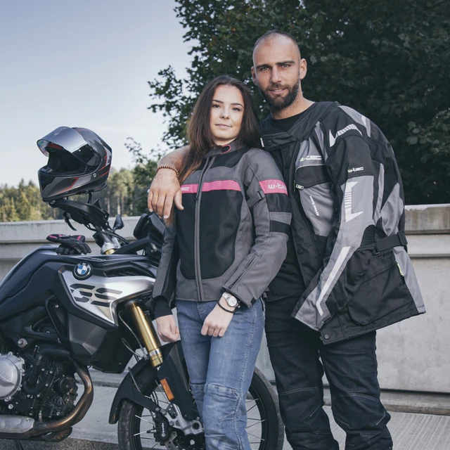Női nyári motoros kabát W-TEC Monaca - Fekete Háló-Rózsaszín