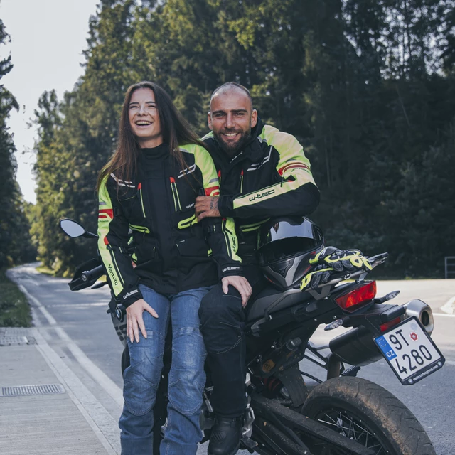 Dámská moto bunda W-TEC Ventura Lady - černá-fluo žlutá