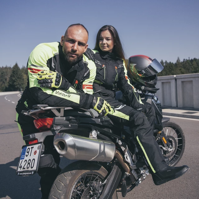 Motocyklové rukavice W-TEC Supreme EVO - čierno-zelená