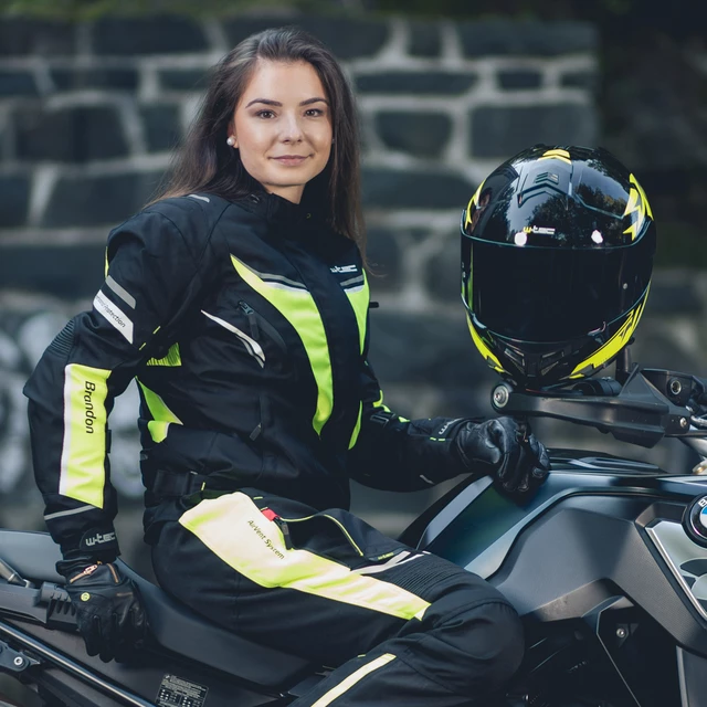 Damska kurtka motocyklowa W-TEC Brandon Lady - Czarny-fluo żółty