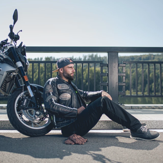 Kožené moto rukavice W-TEC Dahmer - světle hnědá