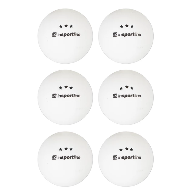 Table Tennis Balls inSPORTline Elisenda S3 – 6 Pcs. - White - White