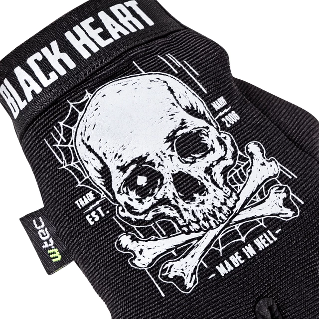 Motoros kesztyű W-TEC Black Heart Web Skull - fekete