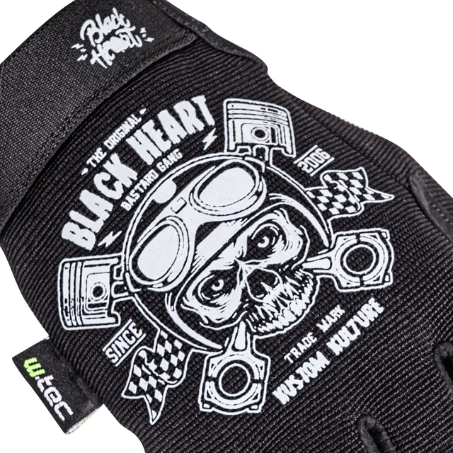 Motorcycle Gloves W-TEC Black Heart Piston Skull