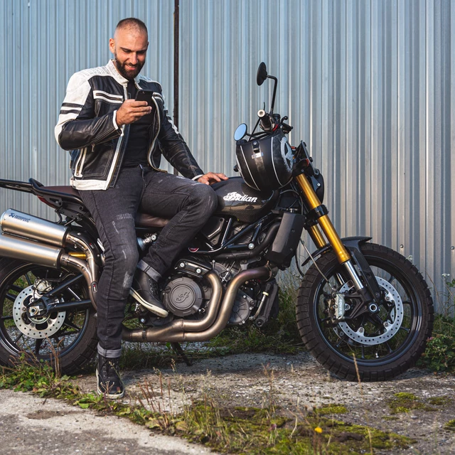 Męskie jeansy motocyklowe W-TEC Komaford - Ciemny szary