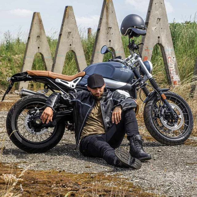 Męskie dżinsy motocyklowe W-TEC Aredator - Czarny
