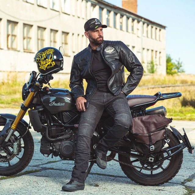 Męska skórzana kurtka motocyklowa W-TEC Black Heart Wings Leather Jacket -  inSPORTline