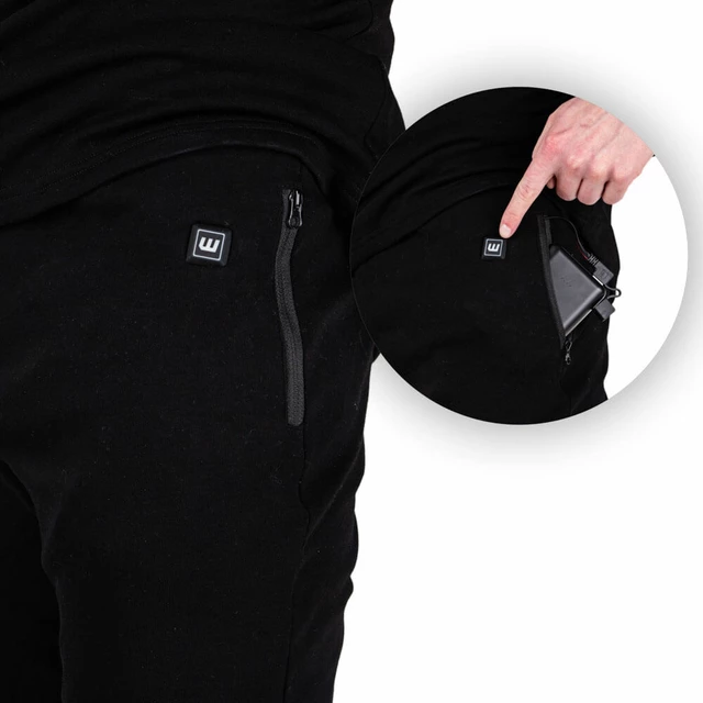 Ogrzewane spodnie męskie termoaktywne W-TEC Insupants - Czarny
