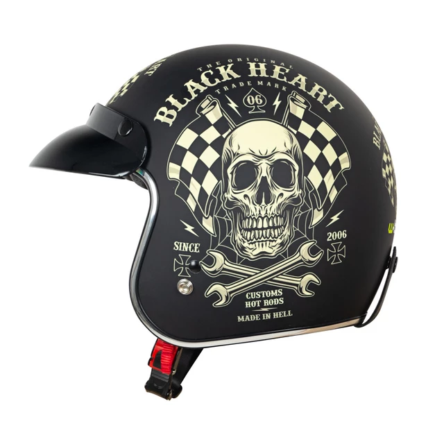 Bukósisak W-TEC V541 Black Heart - Ride Culture, matt fekete