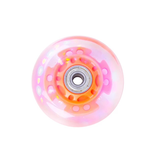 Light Up Inline Skate Wheel PU 64*24mm with ABEC 5 Bearings - Orange