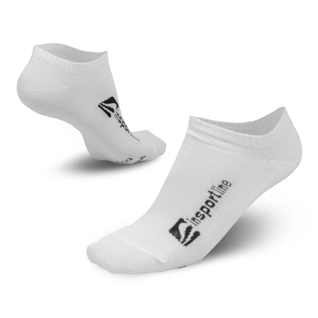 Bambusové členkové ponožky inSPORTline Bambuo Low AG+ - čierna - biela