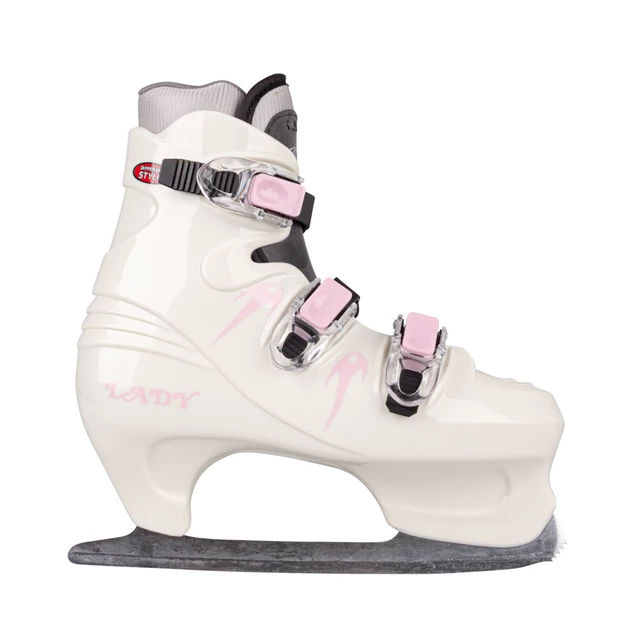 Ice Skates Spartan Lady - White with Flower - White-Pink