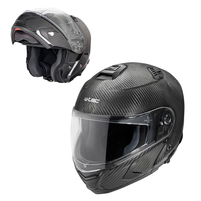 Flip-Up Motorcycle Helmet W-TEC Tensiler - XL (61-62) - Carbon Glossy