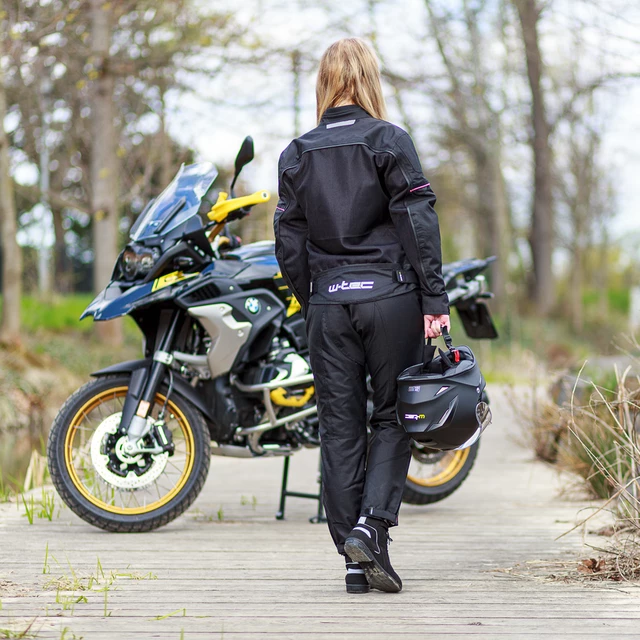 Damskie spodnie motocyklowe W-TEC Propant Lady - Czarno-różowy