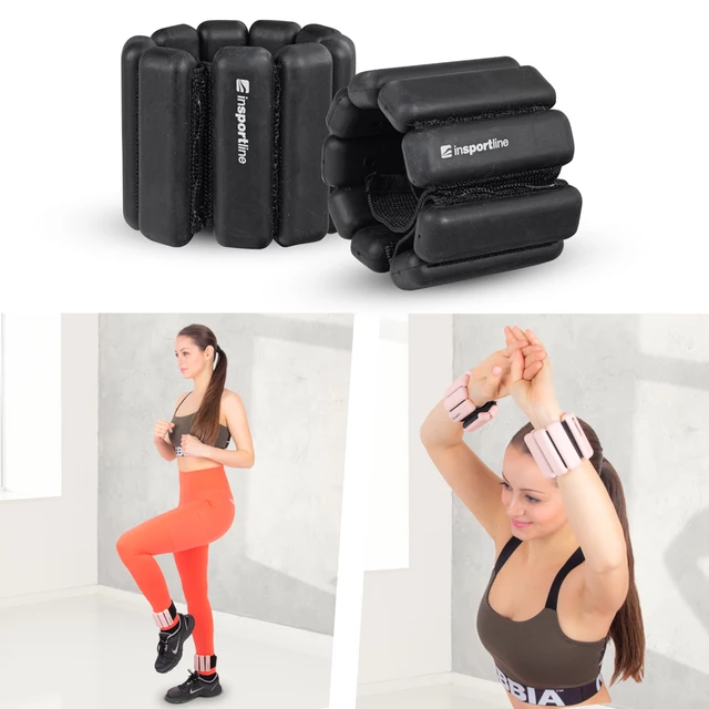 Fitnesz súly bokára/csuklóra inSPORTline Brace - fekete - fekete