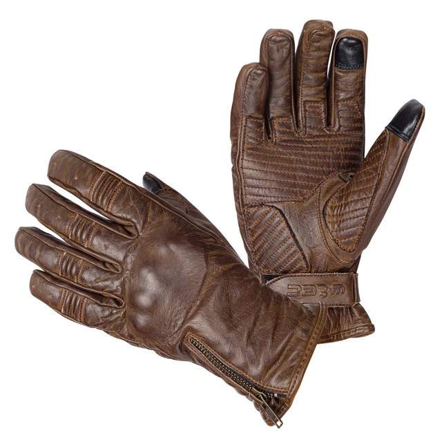 Moto rukavice W-TEC Inverner - černá - tmavě hnědá