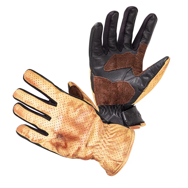 Moto rukavice W-TEC Denver - čierna - čierno-hnedá