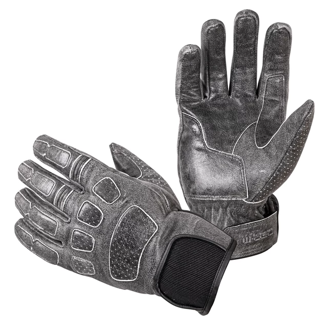 Leather Motorcycle Gloves W-TEC Whacker - Grey - Grey