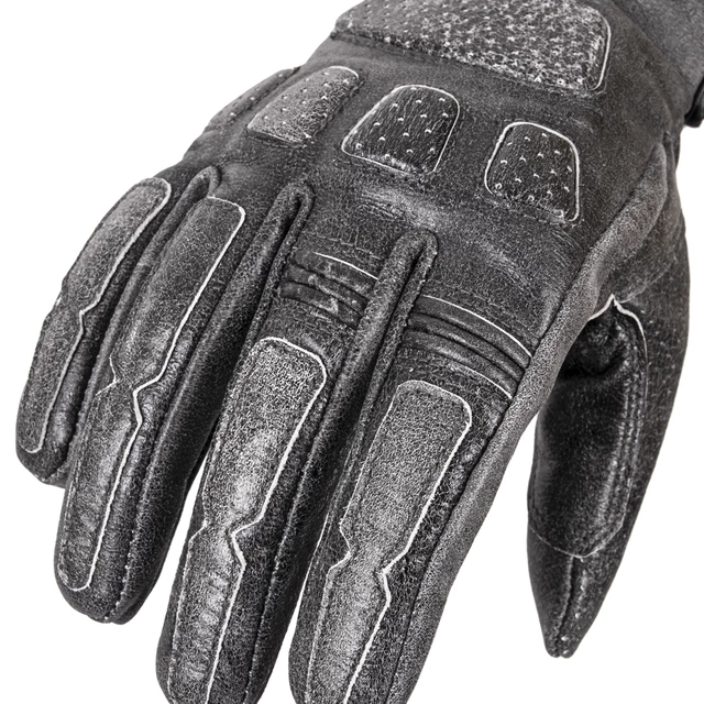 Leather Motorcycle Gloves W-TEC Whacker - Grey