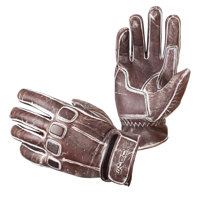Leather Motorcycle Gloves W-TEC Rifteur - Brown - Brown