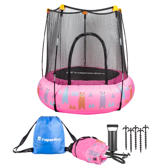 Pompowana trampolina dla dzieci z siatką inSPORTline Nufino 120 cm - OUTLET