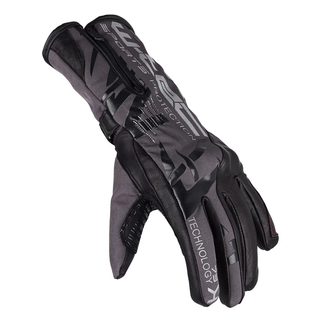 Motorcycle Gloves W-TEC Kaltman - Black-Grey - Black-Grey
