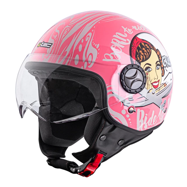 Scooter Helmet W-TEC FS-701PF Pink Life - pink-white