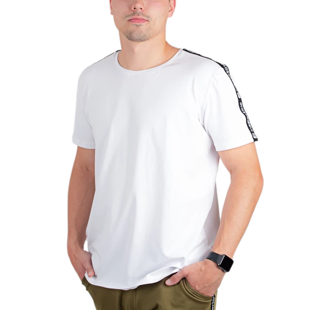 Férfi póló inSPORTline Overstrap - fekete - fehér