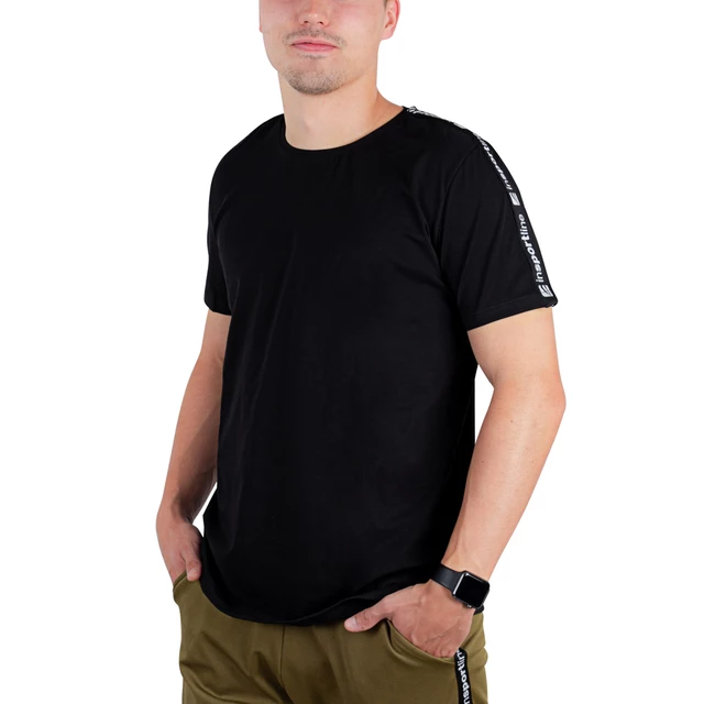 Pánske tričko inSPORTline Overstrap - biela - čierna