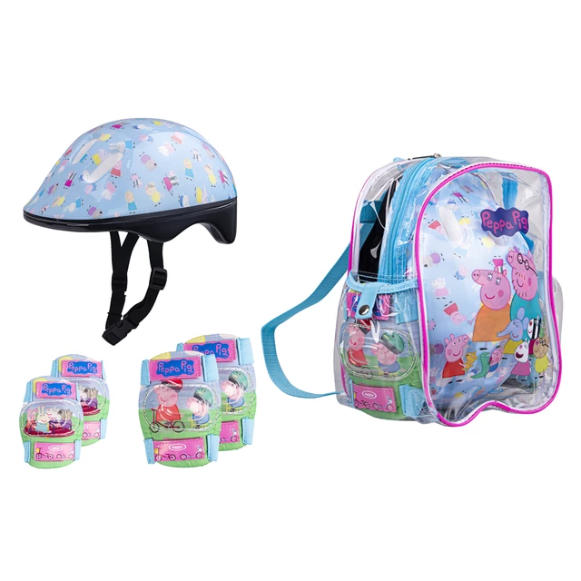 Peppa Pig Set Helm und Protektoren Set mit einer Tasche