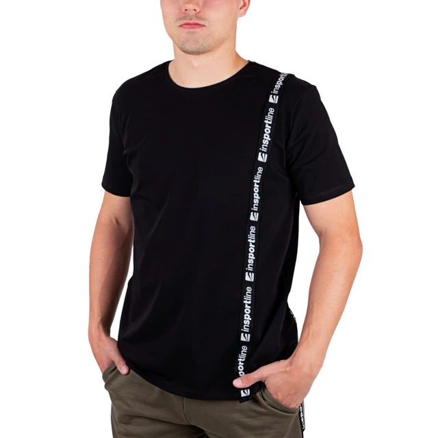 Pánske tričko inSPORTline Sidestrap Man - čierna - čierna