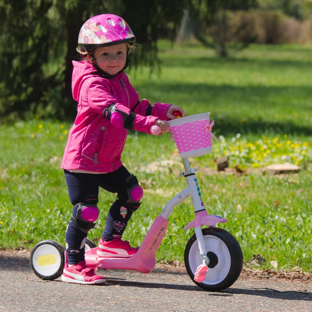 Hulajnoga trójkołowa rowerek dla dzieci 2w1 WORKER Blagrie - Różowy