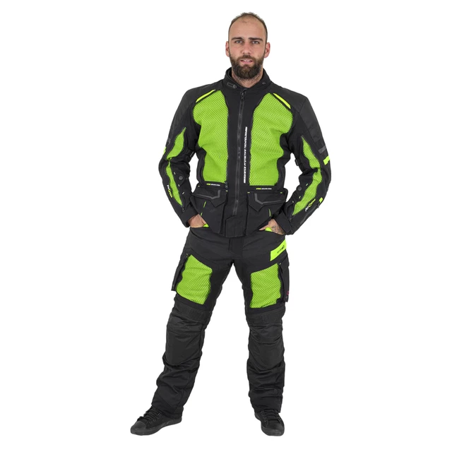 Męskie spodnie motocyklowe W-TEC Aircross - Czarno-szary