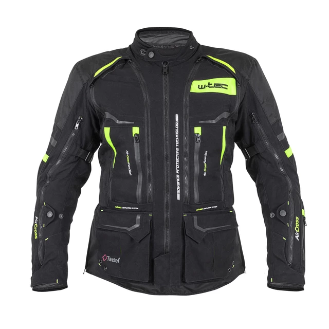 Moto bunda W-TEC Aircross - 6XL - černá-fluo žlutá