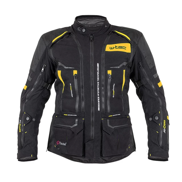 Motoros kabát W-TEC Aircross - fekete-fluor sárga - fekete-arany