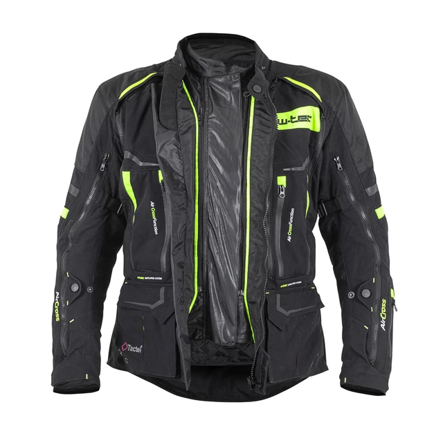 Motoros kabát W-TEC Aircross - fekete-fluor sárga