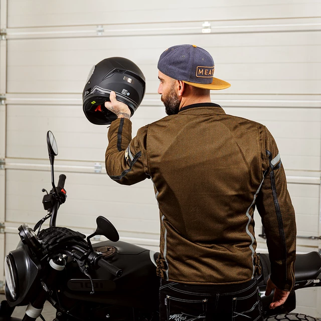 Men’s Motorcycle Jacket W-TEC Bellvitage Brown - Brown Chameleon