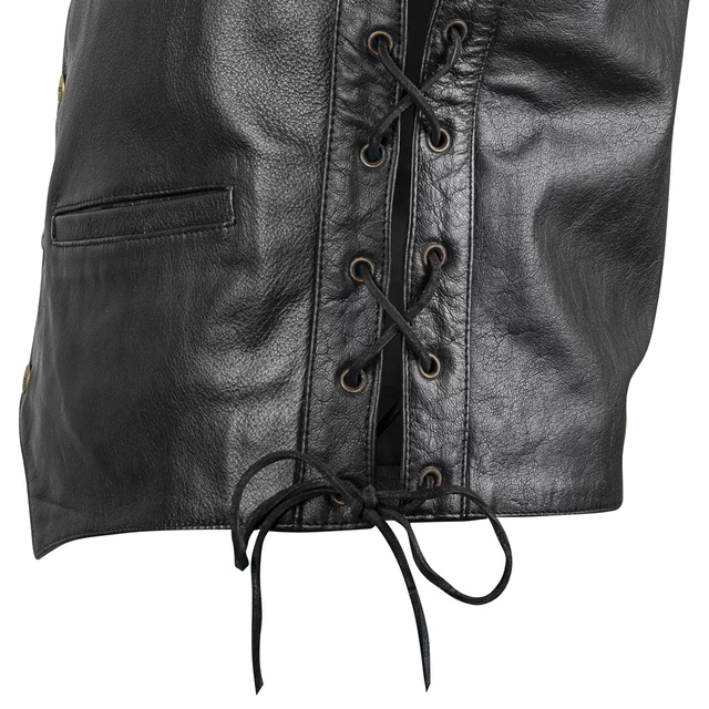 Leather Motorcycle Vest W-TEC Rockridge - Black