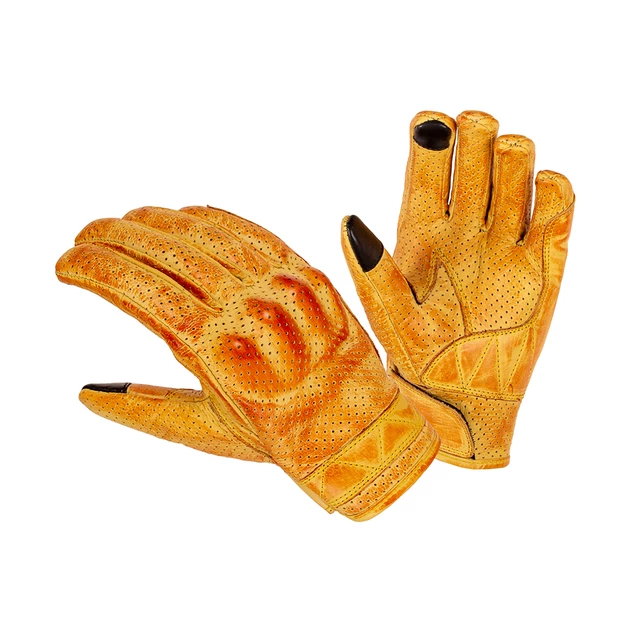 Leather Motorcycle Gloves B-STAR Airstream - Yellow - Yellow