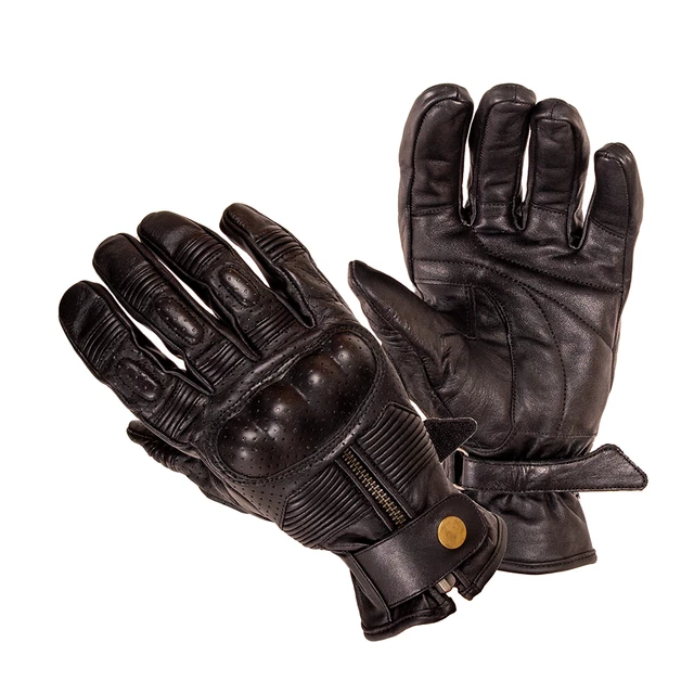 Kožené letné moto rukavice B-STAR Prelog - čierna