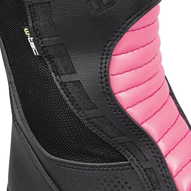 Damskie skórzane buty motocyklowe W-TEC Beckie - Czarno-różowy