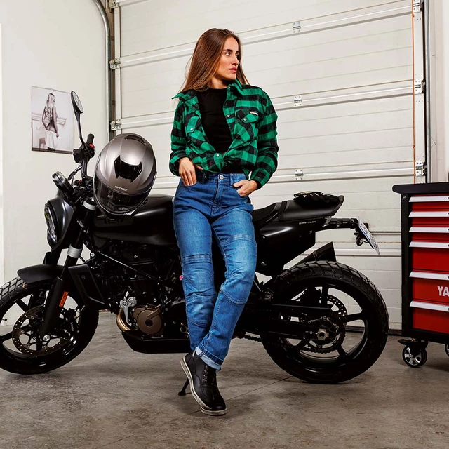Damskie jeansy motocyklowe W-TEC GoralCE - Niebieski
