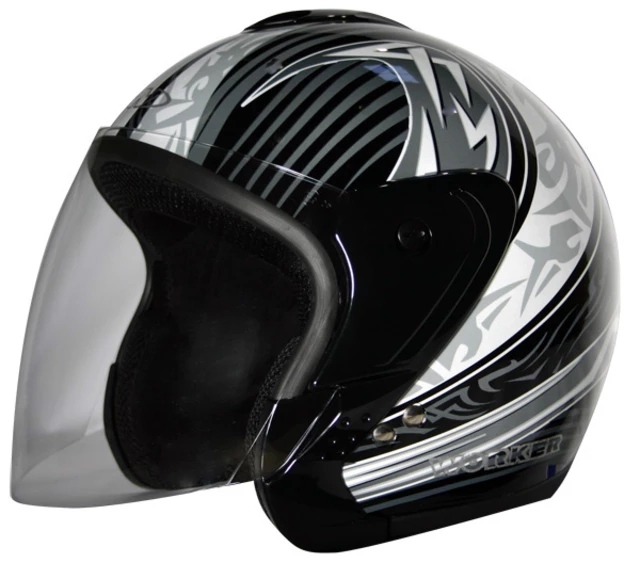 WORKER MAX617 Motorcycle Helmet - Black laserian