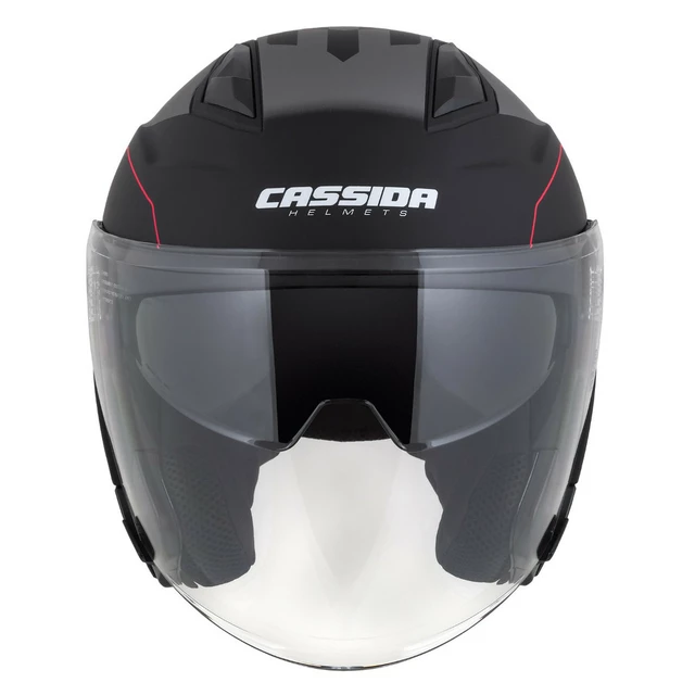 Cassida Jet Tech RoxoR Motorradhelm schwarz matt/weiß/rot/grau