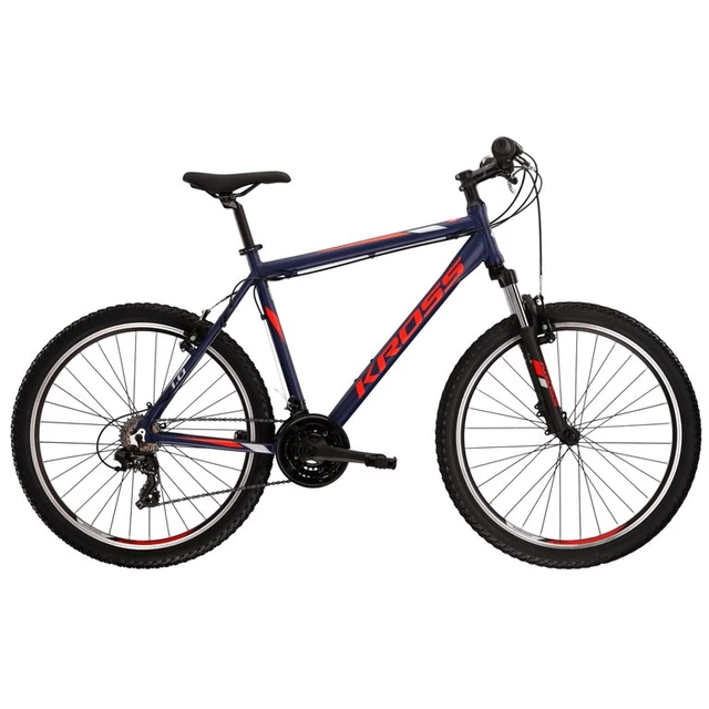 Hegyi kerékpár Kross Hexagon 1.0 26" - modell 2022 - sötétkék/piros/szürke - sötétkék/piros/szürke