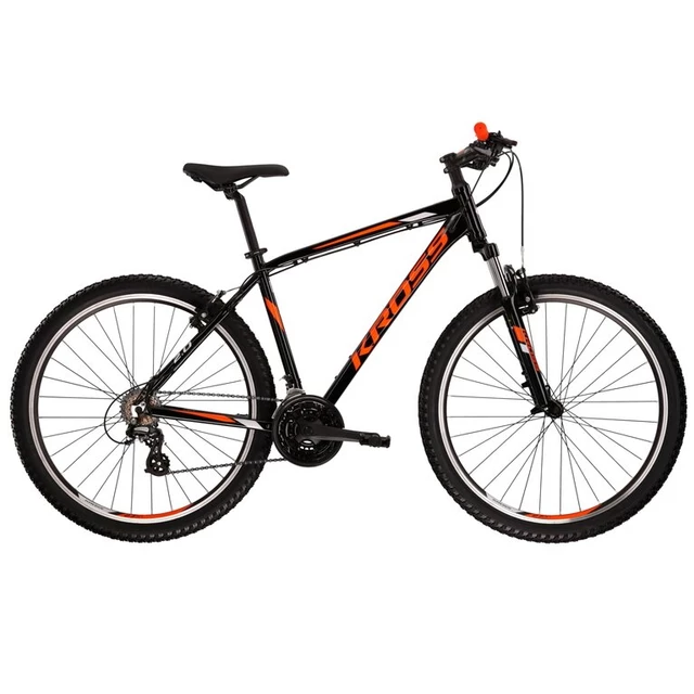 Hegyikerékpár Kross Hexagon 2.0 26" - modell 2022 - fekete/narancssárga/szürke - fekete/narancssárga/szürke